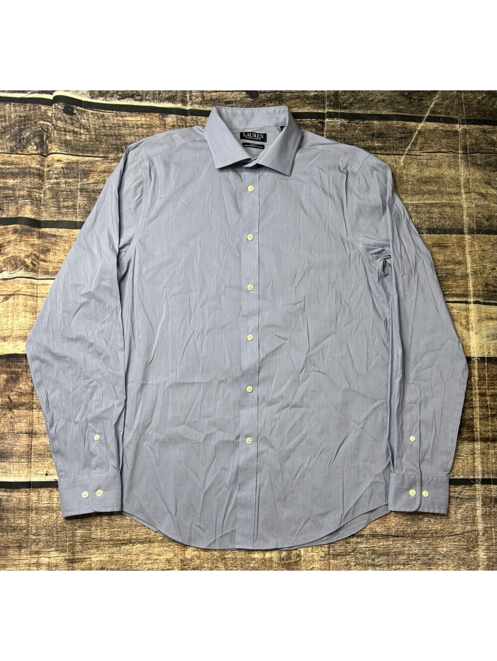 Lauren Ralph Lauren Dress Shirt Mens 16 34/35 Large Slim Fit Black Label Stretch